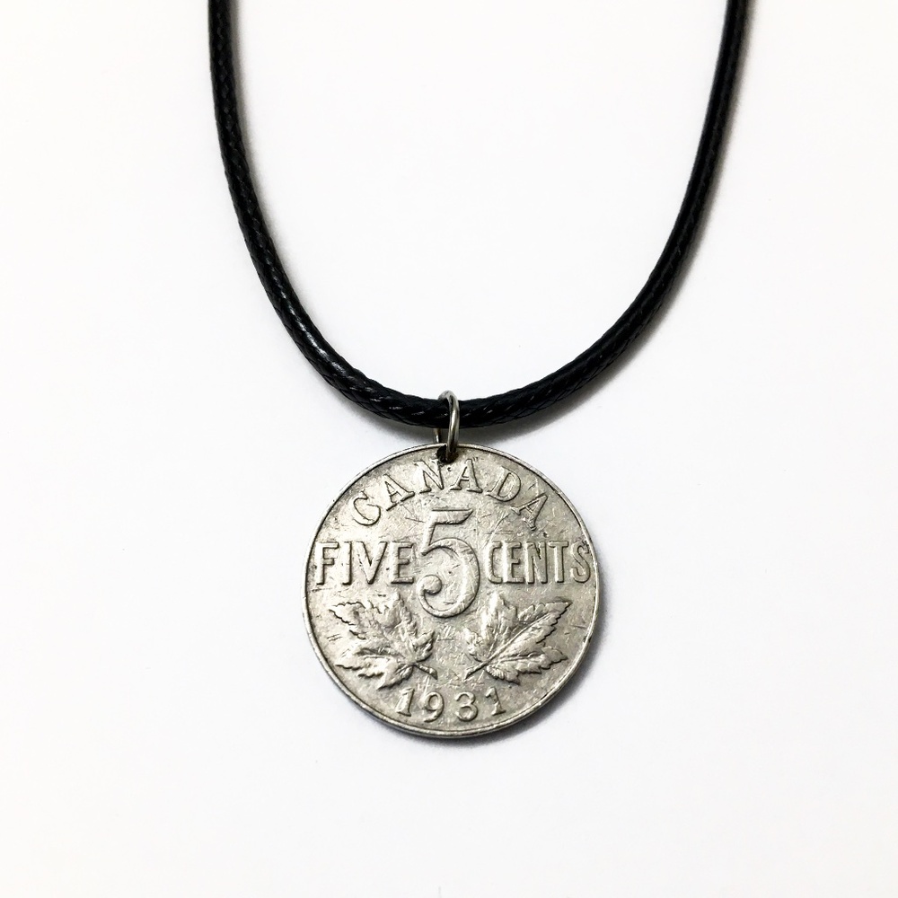 1931 Canadian Coin Nickel — 18-inch necklace